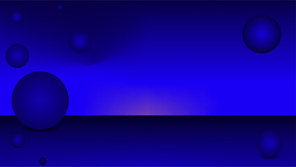 Orb planets abstract dark blue gradient background