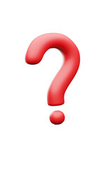 3d render icon red question mark vector Illustration on white background