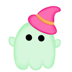cute halloween witch ghost 