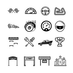 Sports car racing glyph