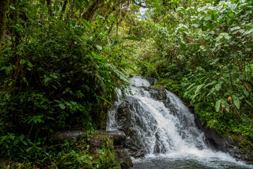 Waterfall at Baru volcano national park, Chiriqui, Panama - stock photo