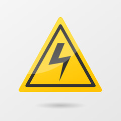 High voltage danger sign icon. - Vector.