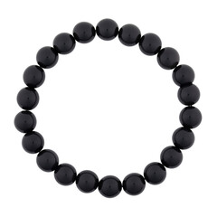 Black mineral bracelet, carved on a white background