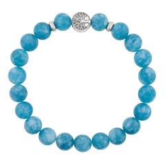 blue mineral bracelet, carved on a white background