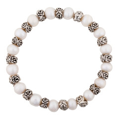 Pearl bracelet, carved on a white background