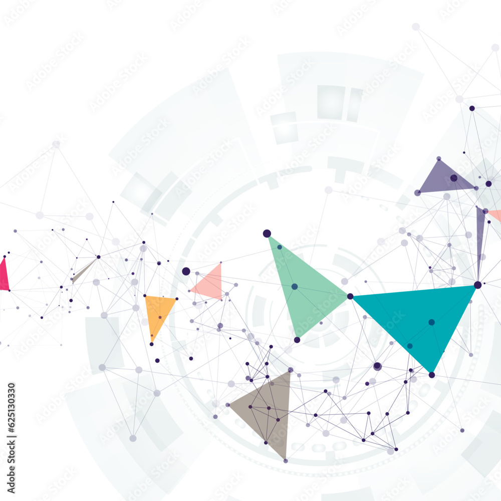Poster Global social network connection. Information concept. Template banner. Vector connection dot and line