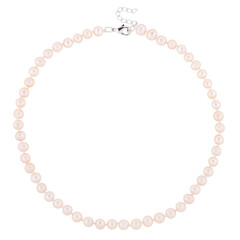 Pearl necklace, carved on a white background