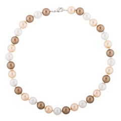 Pearl necklace, carved on a white background