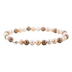 Pearl necklace, carved on a white background