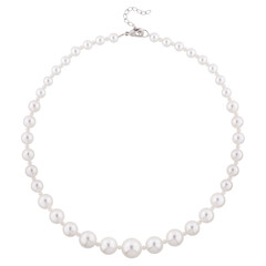 Pearl necklace, carved on a white background