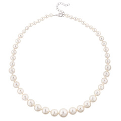 Pearl necklace, carved on a white background.