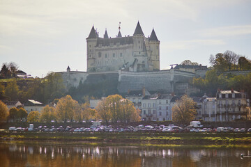 Fototapeta na wymiar Scenic view of Saumur Castle in Saumur, Maine-et-Loire department, France