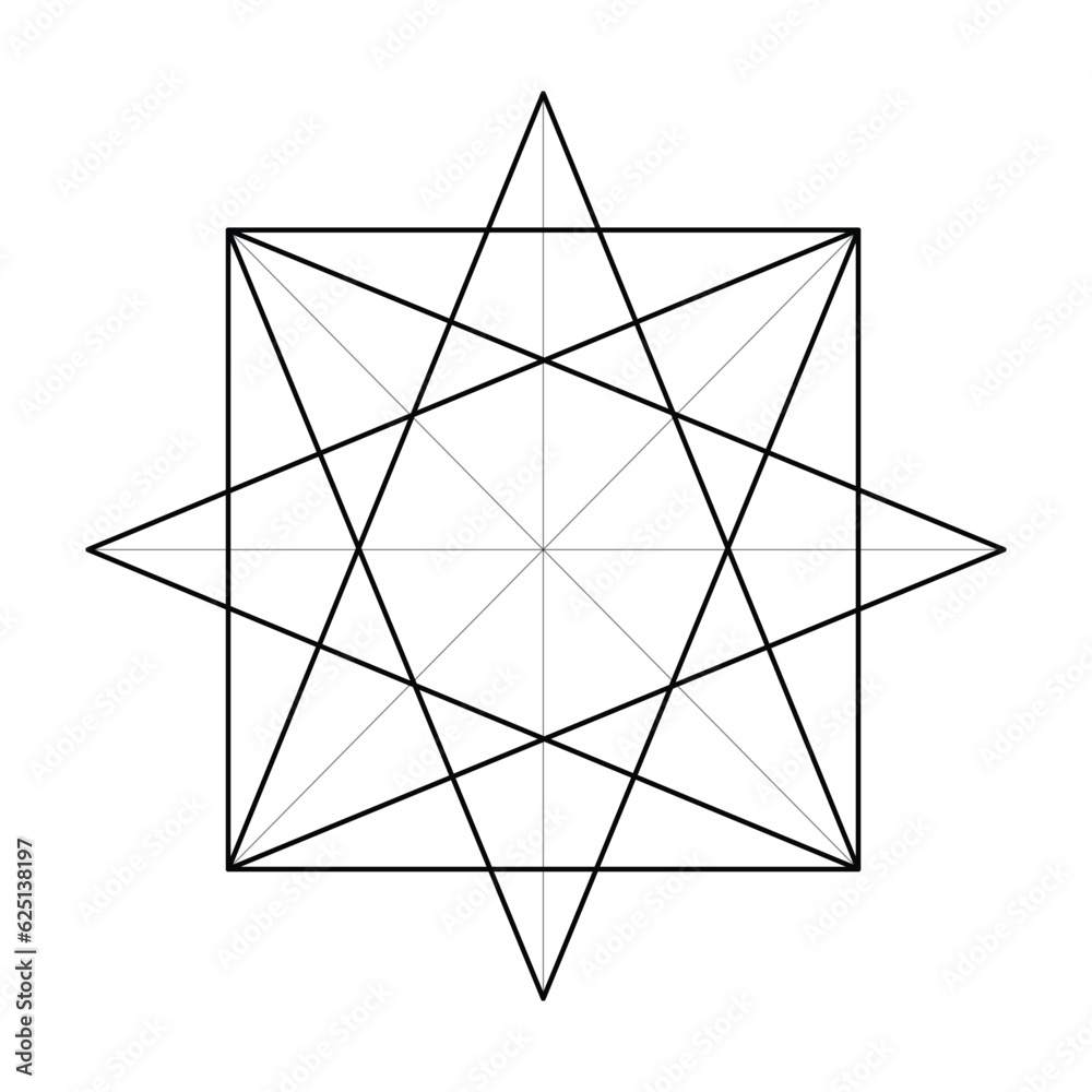 Wall mural square triangle graph. scared geometry vector design elements. this is religion, philosophy, and spi