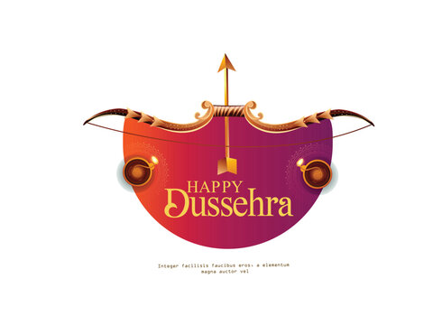Happy Dussehra illustration of Lord Rama killing Ravana in Dussehra,Vijayadashami