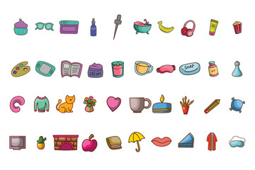 Whimsical Vector Hand Draw Doodle Icon Set