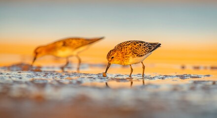 Little Stint (Calidris minuta) is is a wetland bird that lives in the northern parts of the...