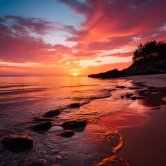 Beautiful outdoor natural environment with landscape, nature, beach, light, shore, view