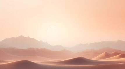Fototapeta na wymiar Digital dreamy desert mountains abstract graphics poster web page PPT background