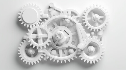 gears on a white background concept car service. generative ai