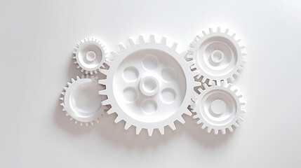 gears on a white background concept car service. generative ai
