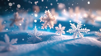 Fototapeta na wymiar Background Christmas, Snowflakes border, Winter Holiday Background, Soft colors and a dreamy atmosphere.