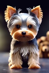 Tiny yorkie dog looking cute, A small dog breed Yorkshire Terrier.