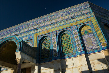 Obraz premium Tiles of the Dome of the Rock on the Temple Mount of the Old City of Jerusalem