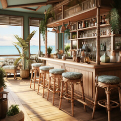 bar with island scenery

