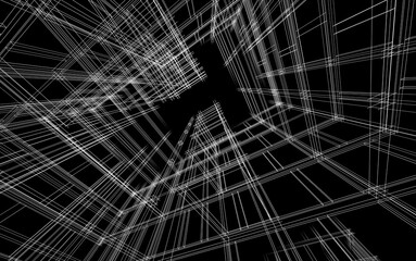 Modern architecture building 3d illustration