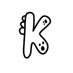 Fototapeta premium Alphabeth and number cute vector design