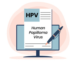 Flat design. HPV - Human Papilloma Virus, medical concept. Vector illustration for website banner, marketing materials, business presentation, online advertising