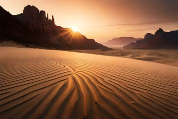 Fototapeta na wymiar sunset in the desert ai generated