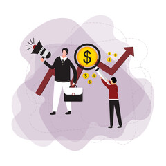 Businesspeople Characters, Office Employees Data Analysis, Project Management App, Consulting, Social Media Marketing