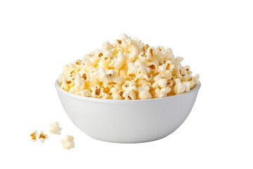  popcorn in a bowl, Transparent background. generative AI