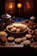 Fototapeta premium Chinese Moon Cakes For Mid Autumn Festival