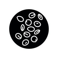 Lentil cereals black line icon. Natural organic super food.