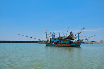 Fishing boat Ranong sea in Thailand