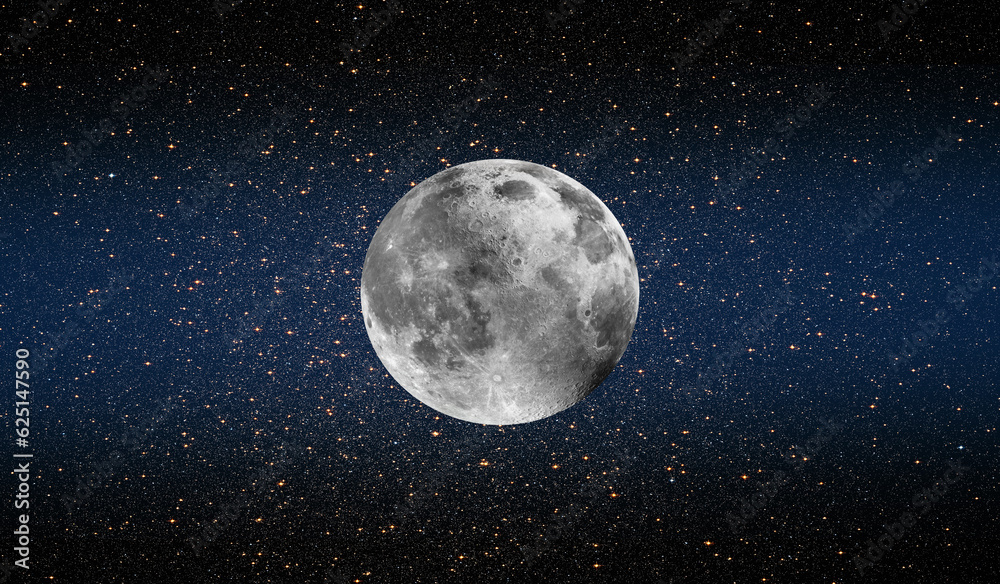 Poster full moon in the space 