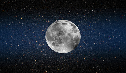 Full  Moon in the space 