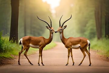 couple of gerenuk in the  generated Ai technology
