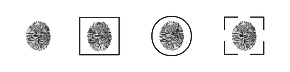 Set of fingerprints. The concept of identification, authorization or privacy. Vector illustration. Vector Graphic. EPS 10