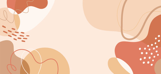 line art drawing with abstract shape. Abstract Plant Art design for print, cover, wallpaper, Minimal and natural wall art. Vector illustration.