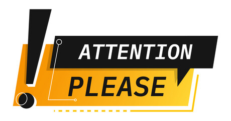 Attention please sticker with exclamation mark