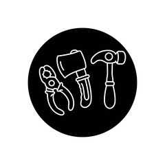 Toy tools black line icon.