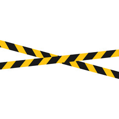 Isolated illustration of black and yellow safety, danger, hazard stripes, do not enter banner, under construction sign