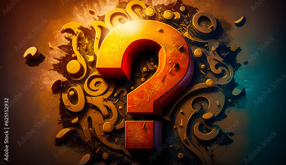 Fototapete yellow question mark with red question mark in the middle of it. generative ai.