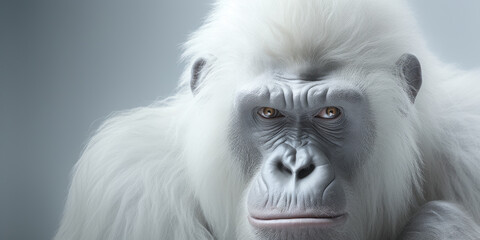 Albino gorilla. Generative AI - obrazy, fototapety, plakaty