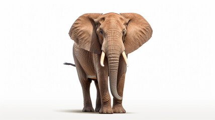 Obraz premium Elephant isolated on white background. Generative AI.