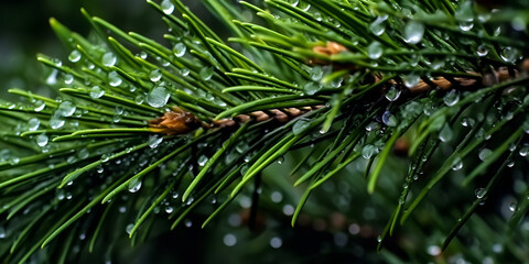 "Soothing Pine Branch with Water Droplets"
"Refreshing Pine Needles Covered in Water"
"Nature's Dew: Pine Branch with Water Droplets"