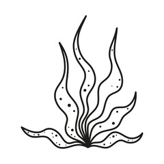 vector black and white seaweed icon isolated